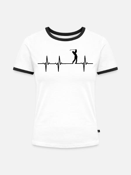 Golfer Puls - Frauen Kontrast-T-Shirt - Weiß/Schwarz