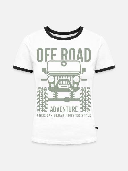 Offroad Abenteuer urban 4x4 - Frauen Kontrast-T-Shirt - Weiß/Schwarz