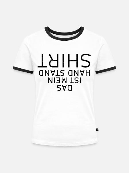 Handstand - Frauen Kontrast-T-Shirt - Weiß/Schwarz
