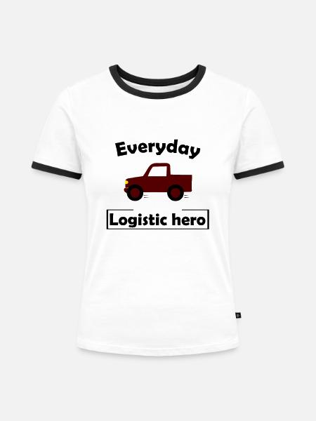 Transport und Logistik - Frauen Kontrast-T-Shirt - Weiß/Schwarz