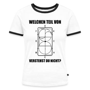 Welchen Teil Von Verstehst Du Nicht Reiter Pferde - Frauen Kontrast-T-Shirt - Weiß/Schwarz - Vorne - Selfina (174cm)