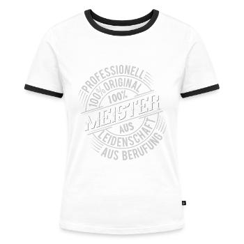 Meister - Frauen Kontrast-T-Shirt - Weiß/Schwarz - Vorne - Selfina (174cm)