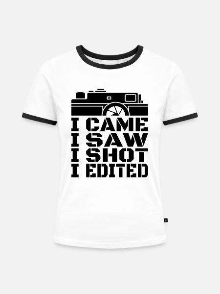 Fotografie Motivation - Frauen Kontrast-T-Shirt - Weiß/Schwarz