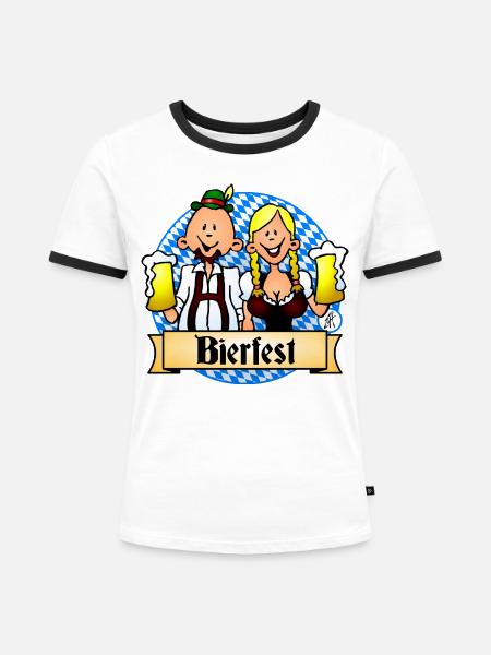 Bierfest Festliches Design - Frauen Kontrast-T-Shirt - Weiß/Schwarz