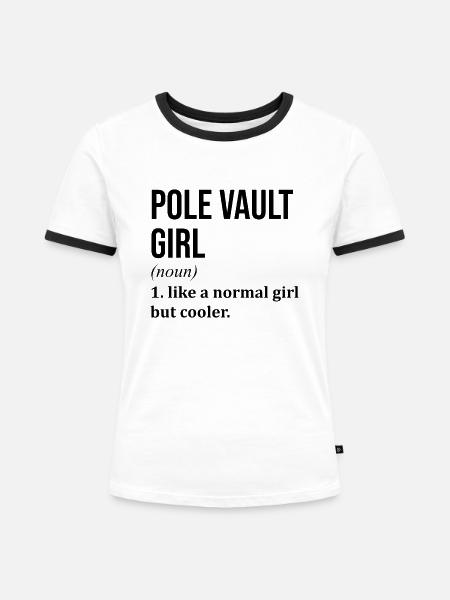 Stabhochsprung Stabhochsprung Stabhochsprung - Frauen Kontrast-T-Shirt - Weiß/Schwarz