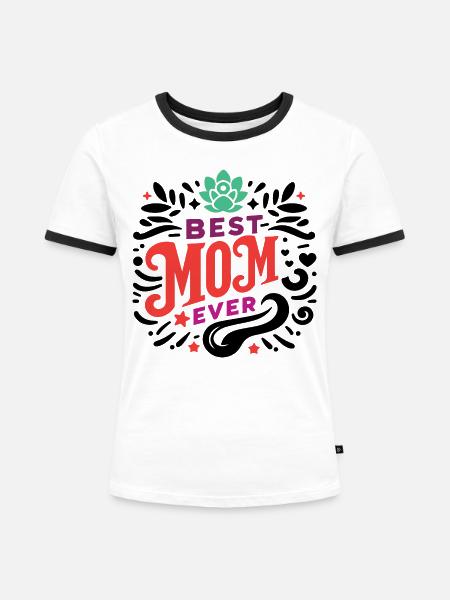 Beste Mutter aller Zeiten - Frauen Kontrast-T-Shirt - Weiß/Schwarz