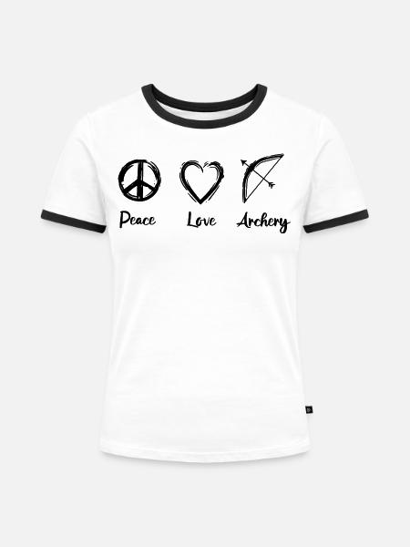 Bogenschützen Routine - Frauen Kontrast-T-Shirt - Weiß/Schwarz
