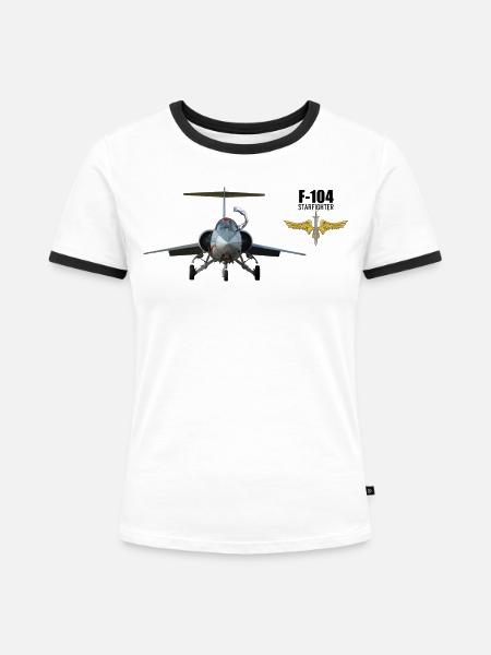 F-104 Starfighter - Frauen Kontrast-T-Shirt - Weiß/Schwarz