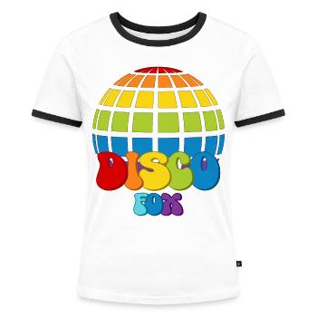 Disco Fox Discokugel Groovy Discothek Discofox - Frauen Kontrast-T-Shirt - Weiß/Schwarz - Vorne - Selfina (174cm)