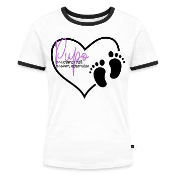 Pupo - Frauen Kontrast-T-Shirt - Weiß/Schwarz - Vorne - Selfina (174cm)