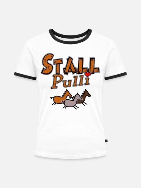 Stall Pulli - Frauen Kontrast-T-Shirt - Weiß/Schwarz