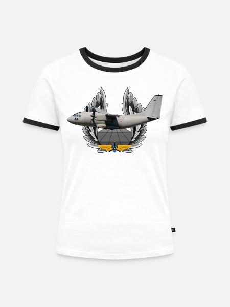 C-27J - Frauen Kontrast-T-Shirt - Weiß/Schwarz