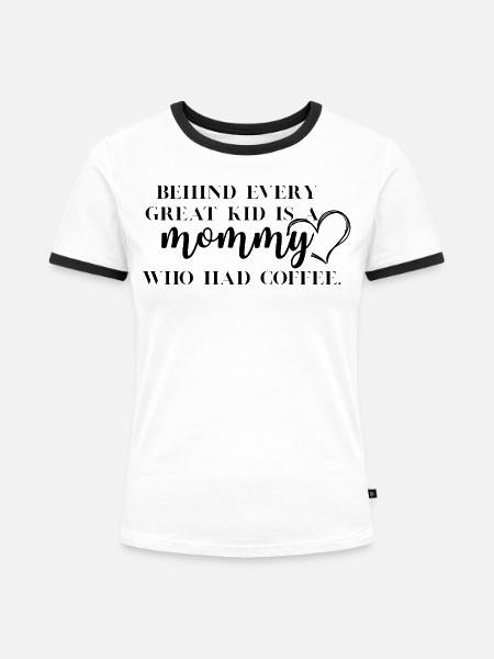 Lustige Kaffee-Mama - Frauen Kontrast-T-Shirt - Weiß/Schwarz