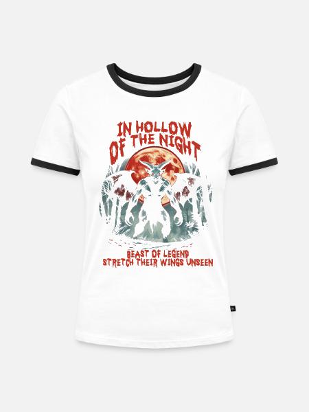 Jersey Devil Mythologische Kreaturen - Frauen Kontrast-T-Shirt - Weiß/Schwarz