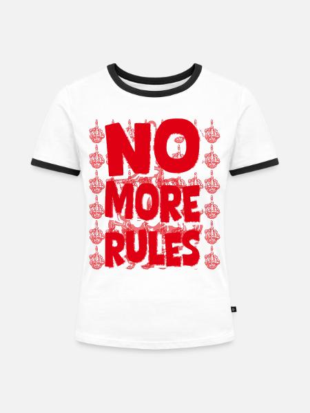 Keine Regeln mehr - Frauen Kontrast-T-Shirt - Weiß/Schwarz