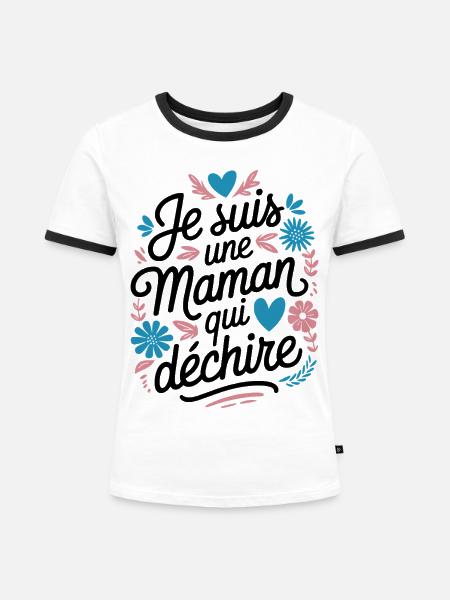 Ich bin eine Killer-Mutter - Frauen Kontrast-T-Shirt - Weiß/Schwarz