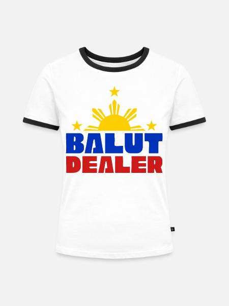 Balut Phillippinen - Frauen Kontrast-T-Shirt - Weiß/Schwarz
