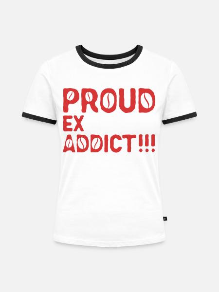 Kaffeeentzug Koffeinfrei Ex-Kaffeetrinker - Frauen Kontrast-T-Shirt - Weiß/Schwarz