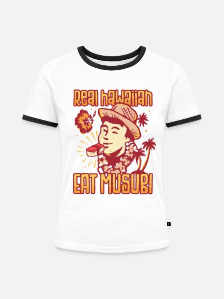 Musubi - Frauen Kontrast-T-Shirt - Weiß/Schwarz