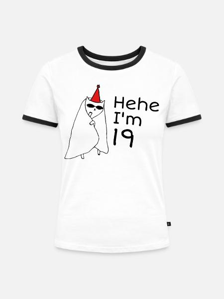 19-jähriges Jubiläumsgeschenk – 19-jähriges Jubiläumsgeschenk - Frauen Kontrast-T-Shirt - Weiß/Schwarz