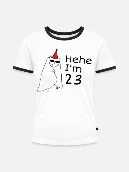 23-jähriges Jubiläum – 23-jähriges Jubiläumsgeschenk - Frauen Kontrast-T-Shirt - Weiß/Schwarz