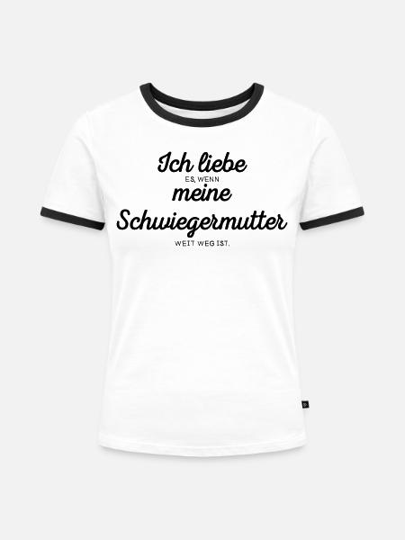 Ich liebe meine Schwiegermutter - Frauen Kontrast-T-Shirt - Weiß/Schwarz