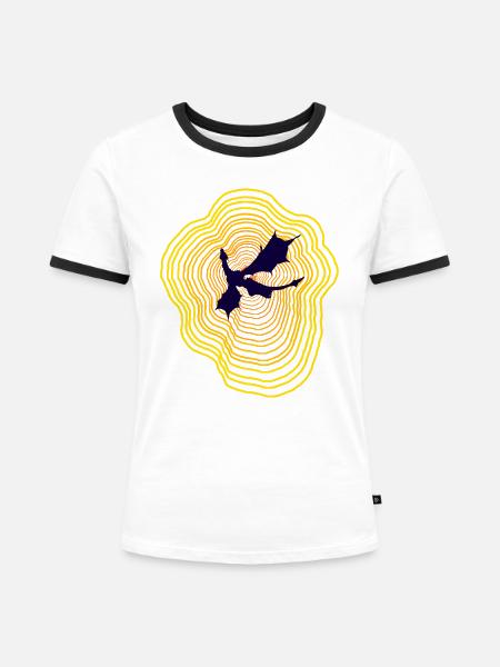 Goldener Ausbruch - Frauen Kontrast-T-Shirt - Weiß/Schwarz