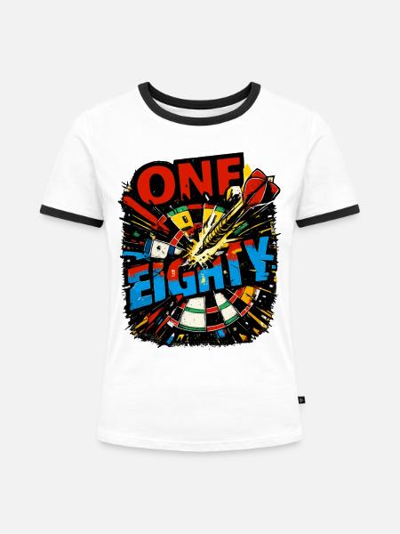 Dart One Eighty - Frauen Kontrast-T-Shirt - Weiß/Schwarz