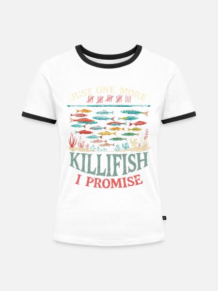 Zahnkarpfen Killfisch Zahnkärpflinge - Frauen Kontrast-T-Shirt - Weiß/Schwarz