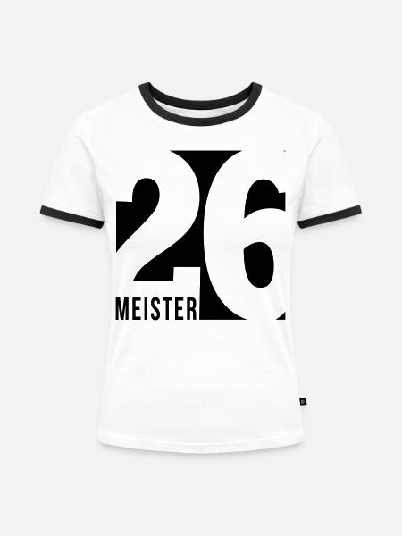 Meister 2026 Meisterschaft - Frauen Kontrast-T-Shirt - Weiß/Schwarz