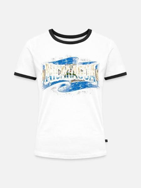 Nicaragua Nicaragisch - Frauen Kontrast-T-Shirt - Weiß/Schwarz