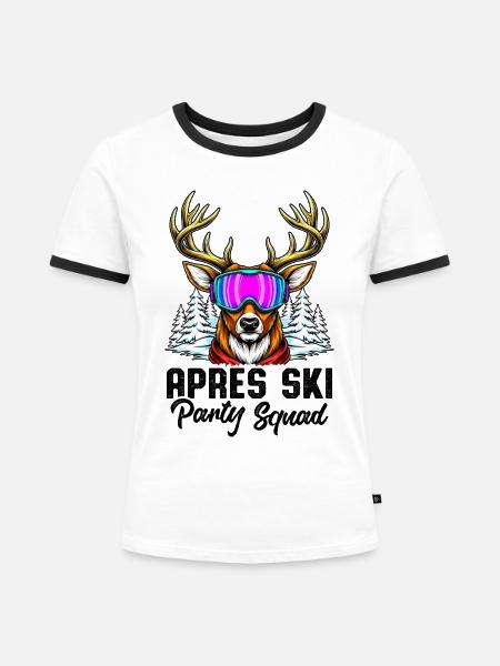 Apres Ski Party Squad - Frauen Kontrast-T-Shirt - Weiß/Schwarz