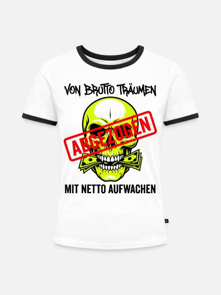 Von Brutto Träumen - Frauen Kontrast-T-Shirt - Weiß/Schwarz