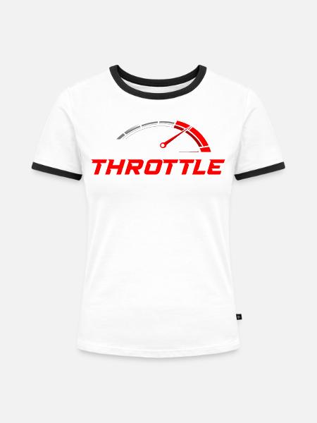 Full Throttle - Frauen Kontrast-T-Shirt - Weiß/Schwarz
