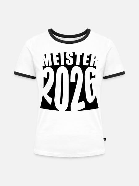 Meister 2026 Meisterschaft - Frauen Kontrast-T-Shirt - Weiß/Schwarz