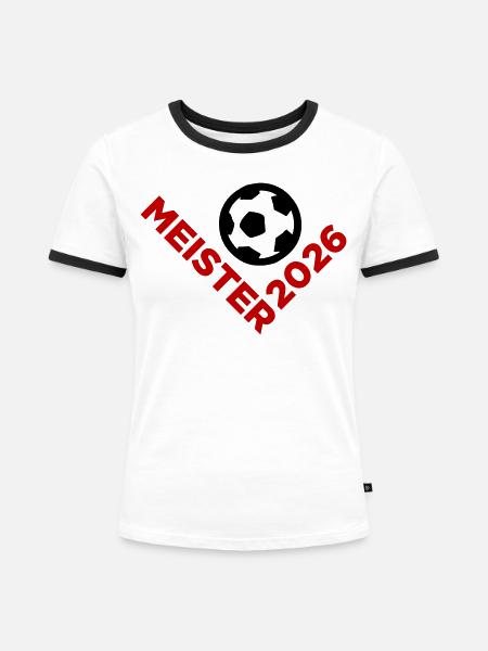 Meister 2026 Meisterschaft - Frauen Kontrast-T-Shirt - Weiß/Schwarz