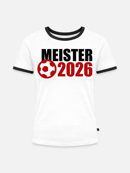 Meister 2026 Meisterschaft - Frauen Kontrast-T-Shirt - Weiß/Schwarz