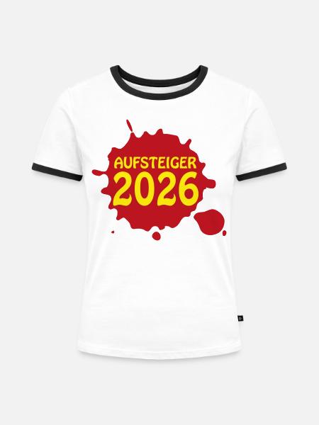 Aufsteiger 2026 Aufstieg - Frauen Kontrast-T-Shirt - Weiß/Schwarz