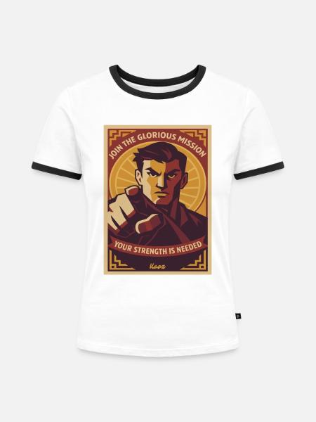Glorious Mission Hero Poster - Frauen Kontrast-T-Shirt - Weiß/Schwarz