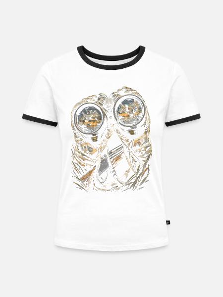 Entenjagd - Frauen Kontrast-T-Shirt - Weiß/Schwarz