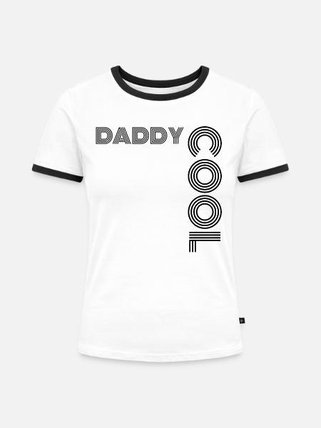 Daddy Cool Vater Geschenk - Frauen Kontrast-T-Shirt - Weiß/Schwarz