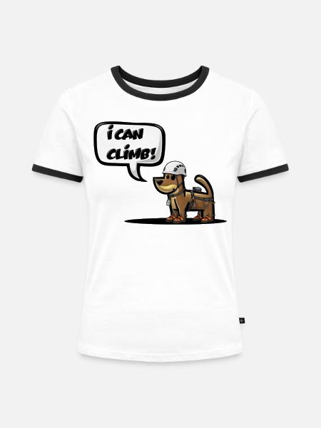 ICH KANN KLETTERN! - Frauen Kontrast-T-Shirt - Weiß/Schwarz
