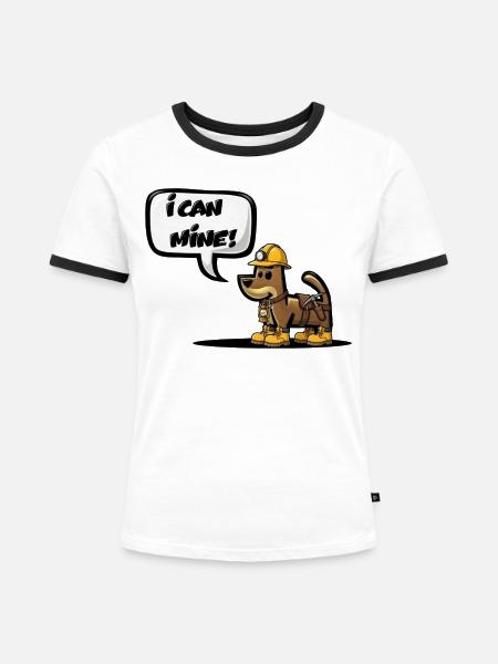 ICH KANN ABBAUEN! - Frauen Kontrast-T-Shirt - Weiß/Schwarz