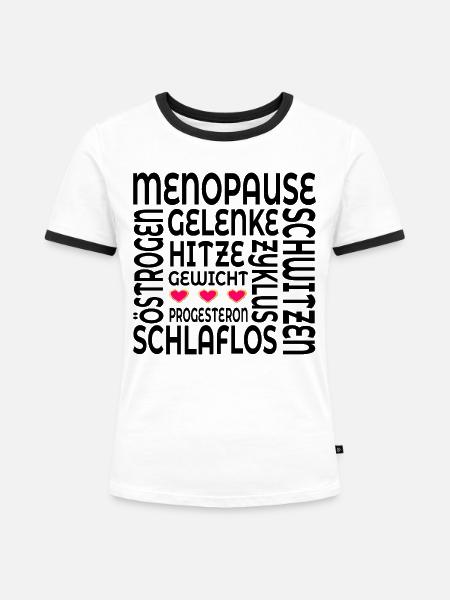 Menopause Symptome Wechseljahre - Frauen Kontrast-T-Shirt - Weiß/Schwarz
