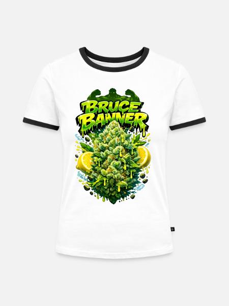 BB Strain Graffiti Art Print - Frauen Kontrast-T-Shirt - Weiß/Schwarz