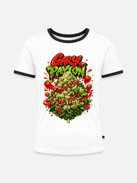 Gary Payton Graffiti-Druck - Frauen Kontrast-T-Shirt - Weiß/Schwarz