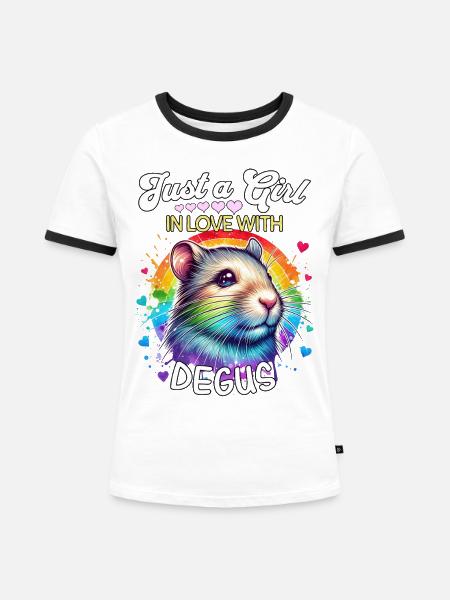 Degu Mädchen Degu - Frauen Kontrast-T-Shirt - Weiß/Schwarz
