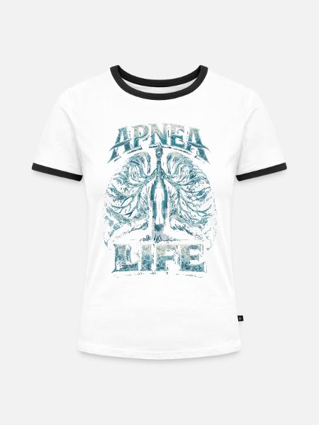Apnoetauchen Freitauchen Apnea Life - Frauen Kontrast-T-Shirt - Weiß/Schwarz