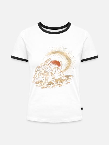Vogelspinne - Frauen Kontrast-T-Shirt - Weiß/Schwarz