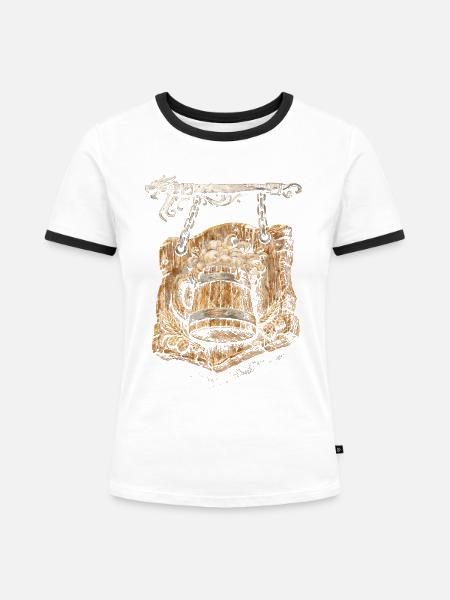 Mittelalterfest Mittelaltermarkt Tavern - Frauen Kontrast-T-Shirt - Weiß/Schwarz